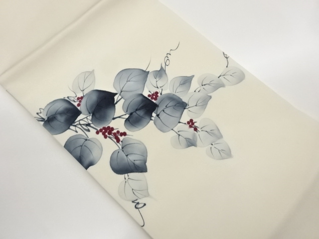 JAPANESE KIMONO / NAGOYA OBI / SHIOZE / PAINTED / IVY / ARTIST WORK 